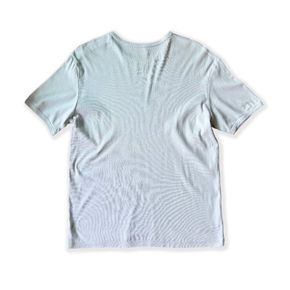 Vintage 2000s Armani Exchange Blue-Grey Pima Cotton T-Shirt with Zipper Detail - Picture 4 of 5